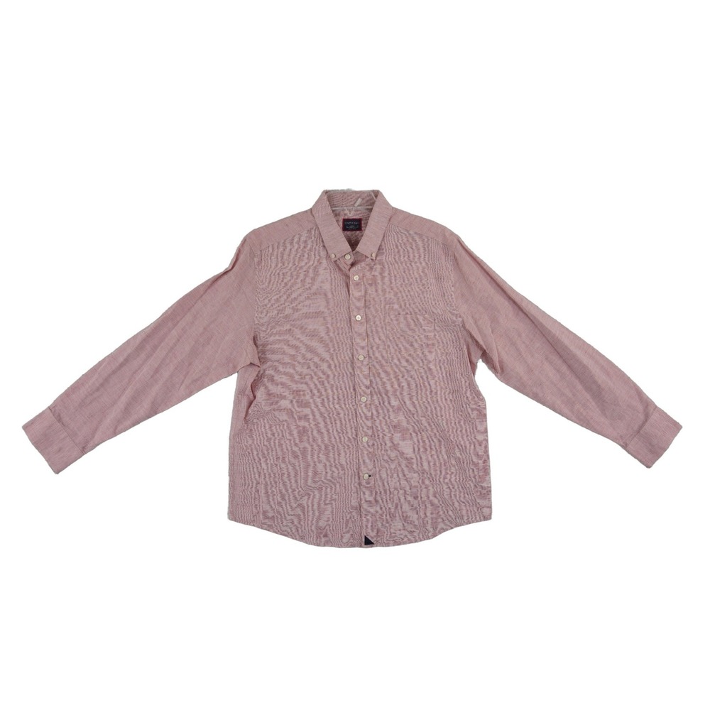 UNTUCKit Button Down Shirt Men's Size Large Red White Cotton Linen
